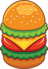 High Resolution Chicken Burger Icon Illustration.