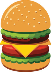 High Resolution Vector Hamburger Food Icon.