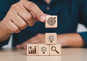 Business strategy and goal setting concept