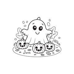 Bold and Easy Cozy Halloween Coloring Pages, Vector Illustration, Black and White, Halloween, Coloring Pages, Bold and Easy Halloween Printable, Halloween holiday, Cozy Halloween Coloring Page,