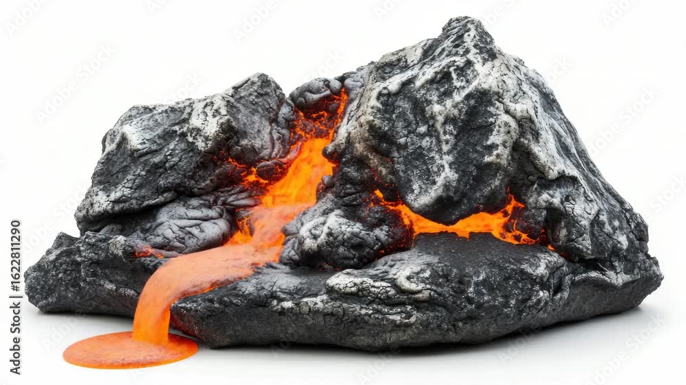 Aufkleber a close-up view of a rock with visible flames burning inside, suitable for use in science or fantasy