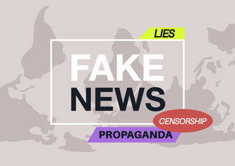 A bold visual representation highlights the pervasive issue of fake news, emphasizing the themes of deception, censorship, and propaganda in modern media challenges as society strives for truth