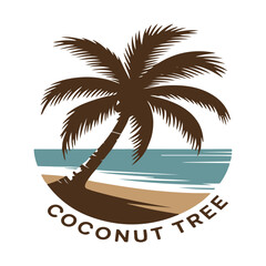 Vector illustration of a coconut Tree