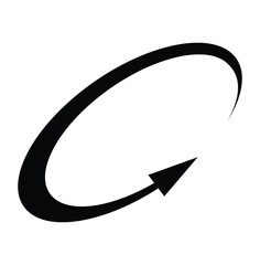 Oval circle rotate arrow icon. Ellipse orbit line arrow symbol. Oval circumference sign. Vector illustration isolated on white background.