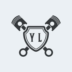 YL Initials Vektor Stok Otomotif Logo Design