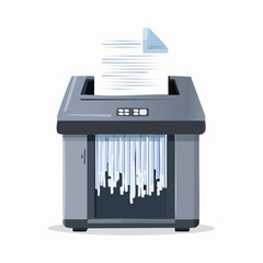 Paper shredder with paper halfway inside

