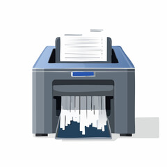 Paper shredder with paper halfway inside

