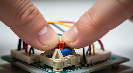 Modern desk fan cooling a sunlit home office workspace with morning light casting shadows from the blinds.
