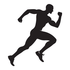 Dynamic human running silhouette in motion