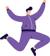 vector man jumping of joyful illustration