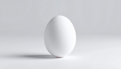 A Single White Egg on a White Background