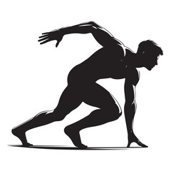 Dynamic running human silhouette in motion