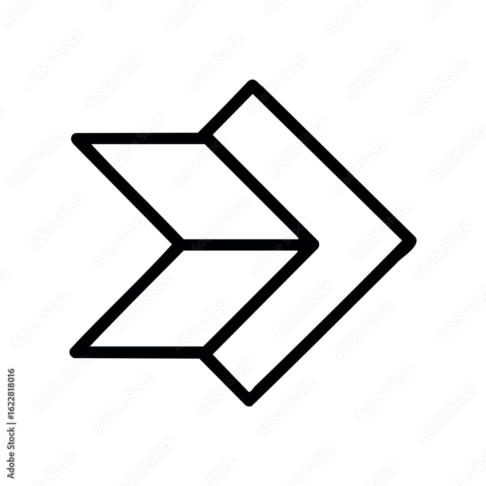 Poster minimalist black arrow symbol pointing right – stock vector icon in line style