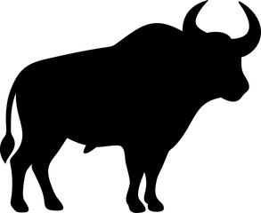 Yak Silhouette Icon – Himalayan Wildlife, Nature & Strength Symbol


