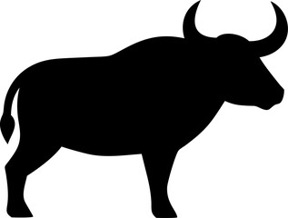Yak Silhouette Icon – Himalayan Wildlife, Nature & Strength Symbol

