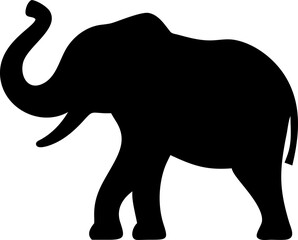 Elephant Silhouette Icon – Wild Animal, Nature & Power Symbol

