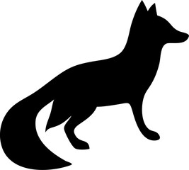 Fox Silhouette Icon – Wild Animal, Nature & Forest Symbol

