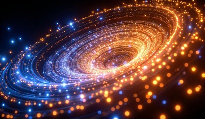 Spiral Galaxy with Luminous Stars and Cosmic Dust