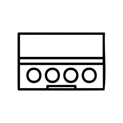 Obraz premium Minimalist makeup palette with round compacts for cosmetic use – stock vector icon in line style