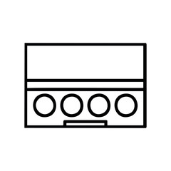 Simplistic line art of a makeup palette with five circular pans – stock vector icon in line style