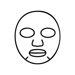 Minimalistic illustration of a face mask icon for skincare and beauty – stock vector icon in line style