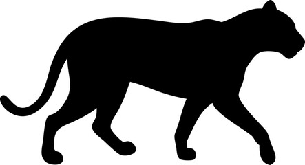 Tiger Silhouette Icon – Wild Animal, Nature & Power Symbol

