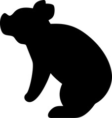 Koala Silhouette Icon – Australian Wildlife, Nature & Cute Animal Symbol

