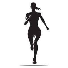 Dynamic running human figure silhouette for sports and fitness designs