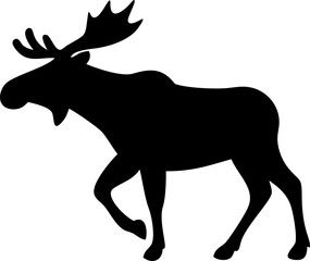 Moose Silhouette Icon – Wild Animal, Nature & Forest Symbol

