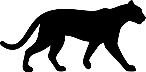 Tiger Silhouette Icon – Wild Animal, Nature & Power Symbol


