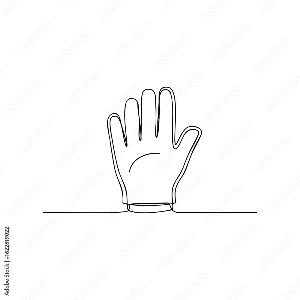 Poster minimalist line drawing of an upright hand – stock vector icon in line style
