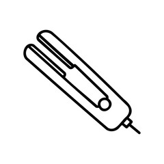 Obraz premium Modern hair straightener design for styling – stock vector icon in line style