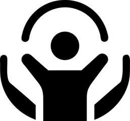 Self-Care Silhouette Icon – Wellness, Mental Health & Personal Relaxation

