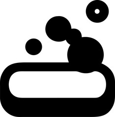 Soap Bar with Bubbles Silhouette Icon – Hygiene, Cleanliness & Bathroom Symbol

