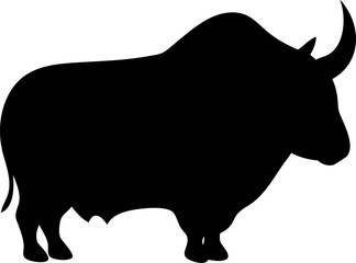Buffalo Silhouette Icon – Wild Animal, Strength & American Wildlife Symbol

