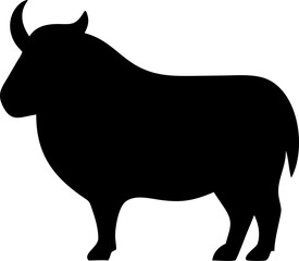Buffalo Silhouette Icon – Wild Animal, Strength & American Wildlife Symbol

