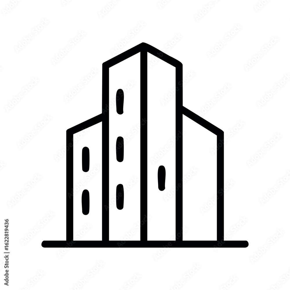Poster modern urban building line art icon – stock vector icon in line style