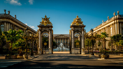 Obraz premium Photo of G skl cosmic gate in front of the french palace walnut island