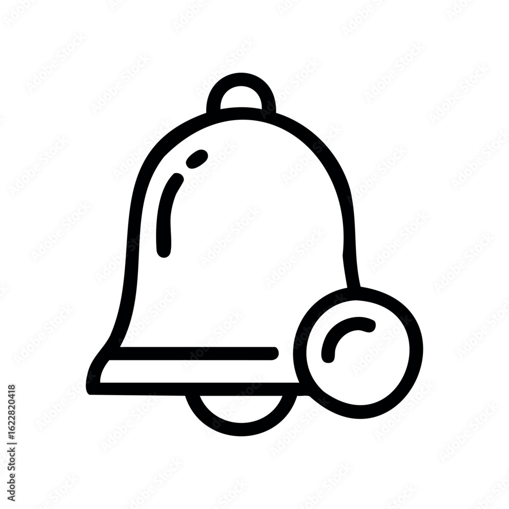 Poster minimalist bell icon with notification alert – stock vector icon in line style
