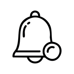 Obraz premium Minimalist bell icon with notification alert – stock vector icon in line style