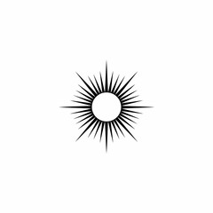 Fototapeta premium Black and White Sunburst Design with Sharp, Pointed Rays Radiating Outward