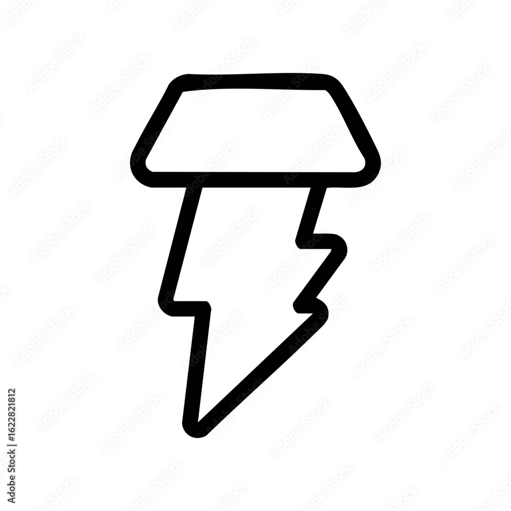 Poster minimalist lightning bolt with hat icon design – stock vector icon in line style