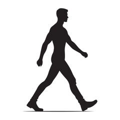Dynamic running human silhouette in motion