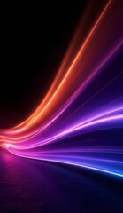 Vibrant Neon Light Trails on a Dark Background