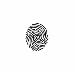 Detailed Black Fingerprint Swirls, Representing Identity and Uniqueness.