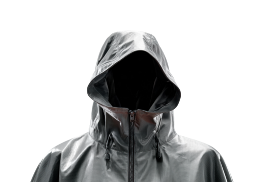 Mysterious cloak action urban fashion minimalist aesthetic isolated on transparent background, png