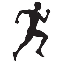 Dynamic male runner in motion athletic silhouette