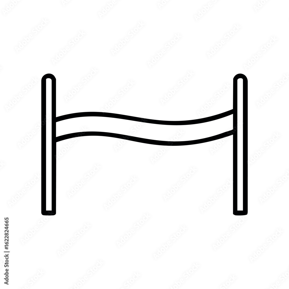 Poster minimalist design of a simple rope fence icon in outline style – stock vector icon in line style
