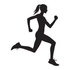 Dynamic running human silhouette in motion