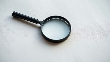 Magnifying glass on a textured surface, highlighting curiosity and attention to detail.